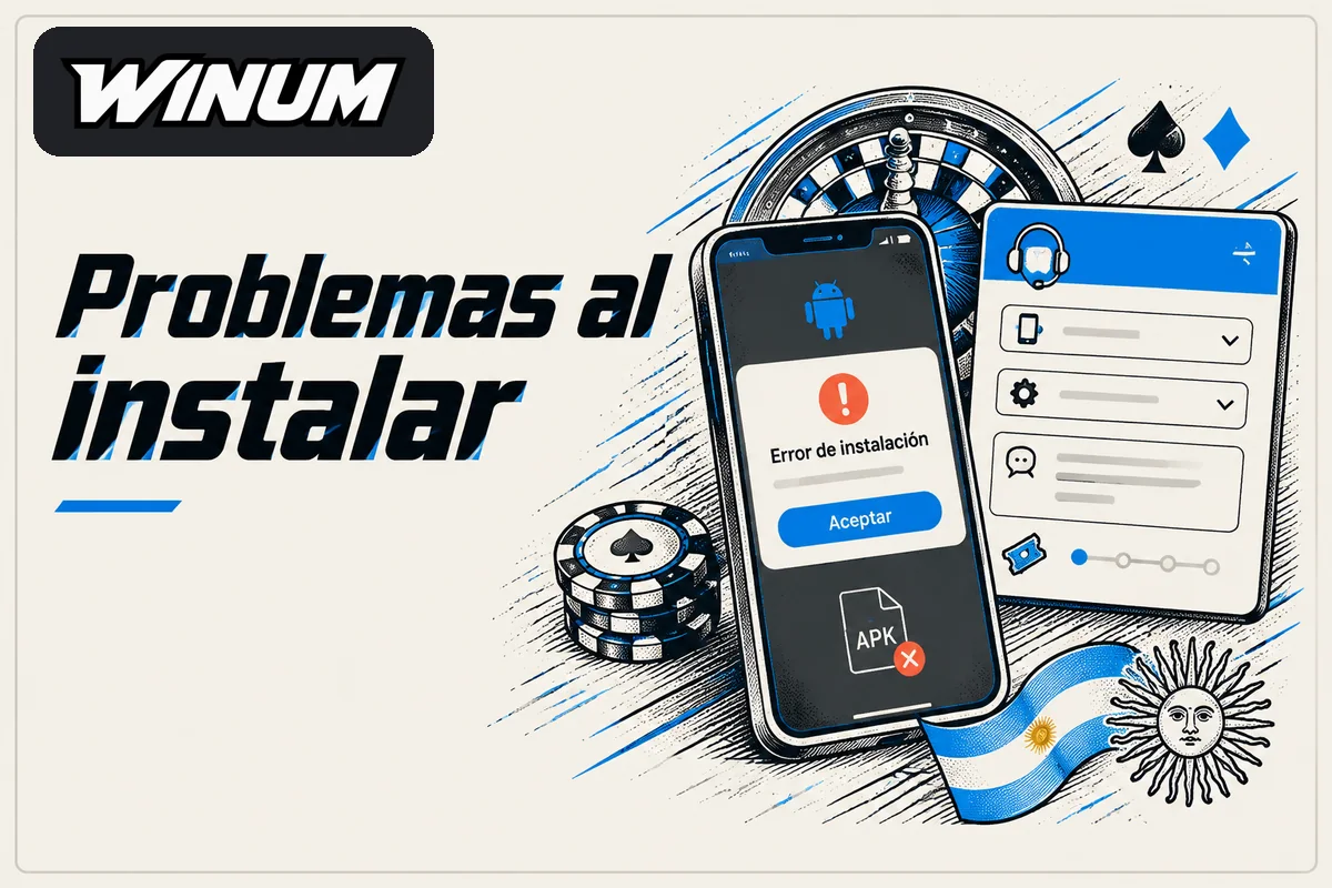 Pantalla de error y formulario de ayuda para instalar