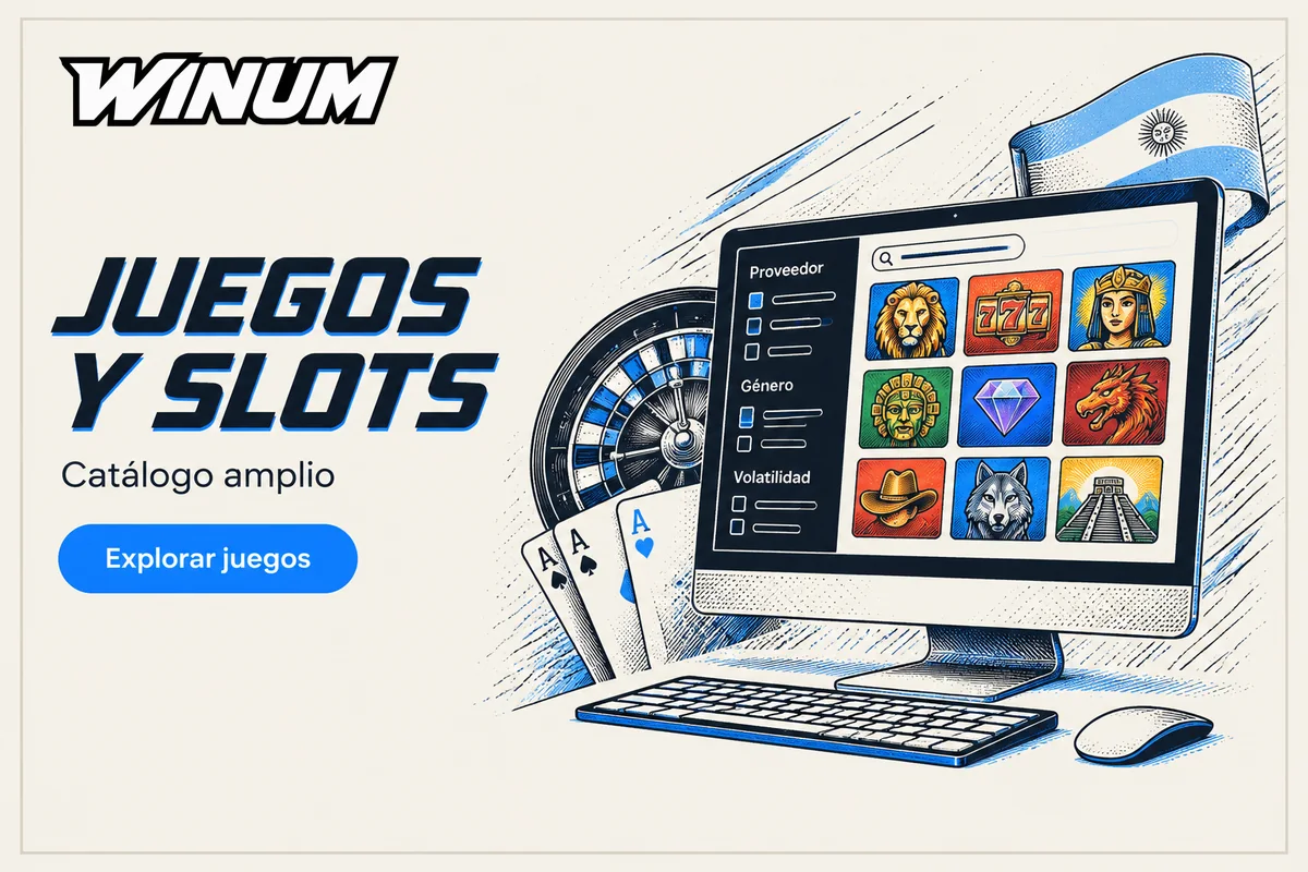 Monitor muestra catálogo de slots con filtros visibles