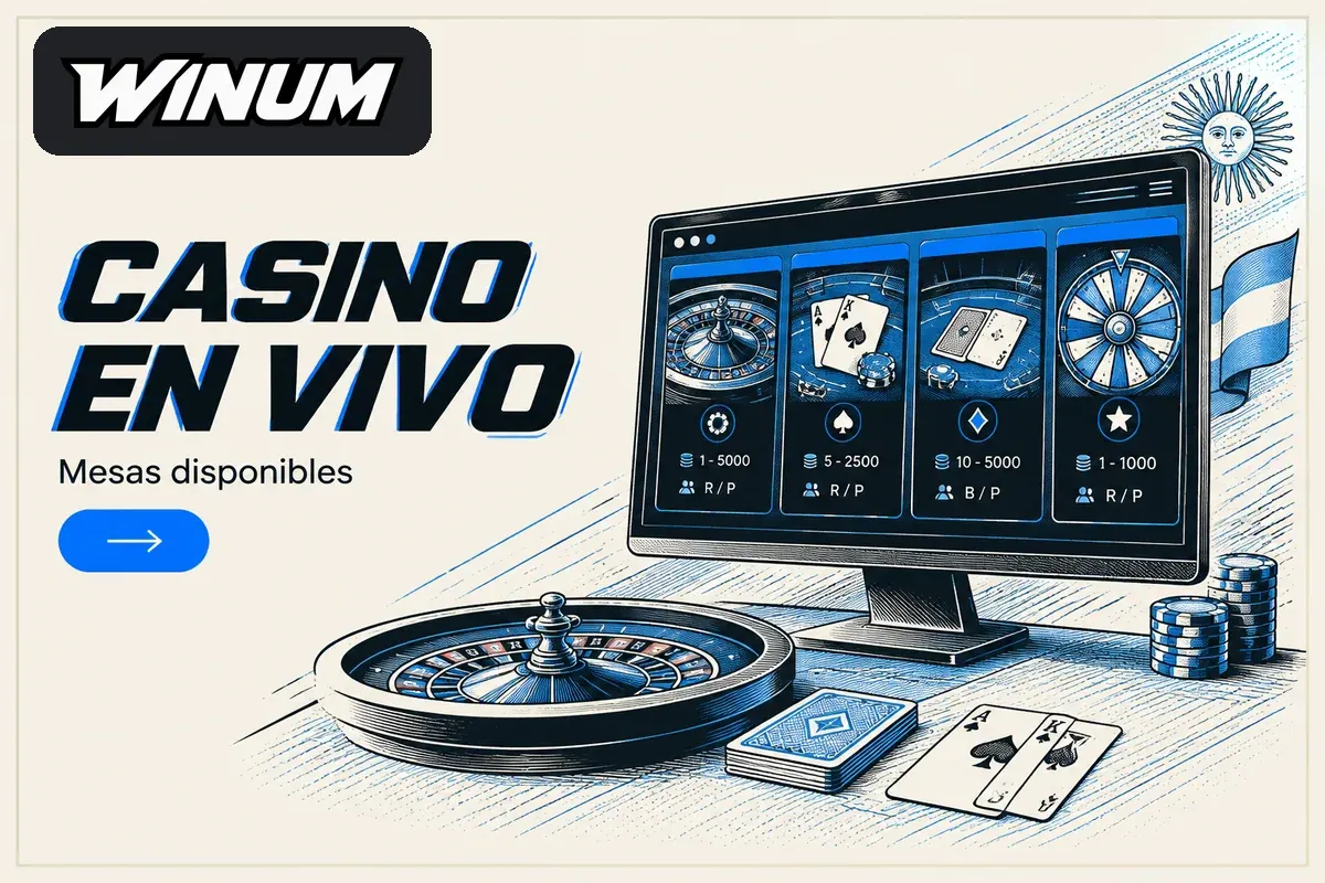 Pantalla muestra mesas simuladas de casino en vivo
